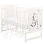 Patut din lemn bebe, 120x60 cm, Din lemn de pin si mdf, Stabil si rezistent, Inaltime saltea reglabila pe 3 nivele, Laterala cu 3 bete detasabile, EN716-1, EN716-2, Alb, Babyneeds, Timmi Girafa, Resigilat - 5