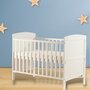Patut din lemn bebe, 120x60 cm, Transformabil pentru bebe si junior, Din lemn de pin si mdf, Cu sina speciala pentru dentitie, Stabil si rezistent, White, FreeON, Lory - 3