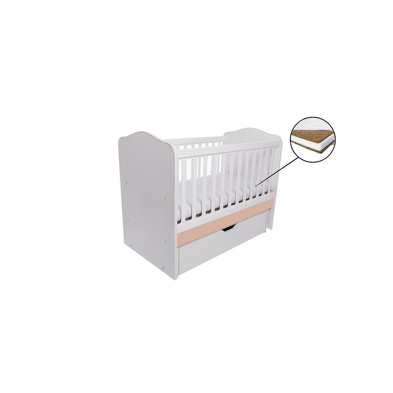 Eurogloria - patut como balansoar alb, cappucino + saltea cocos 7 cm