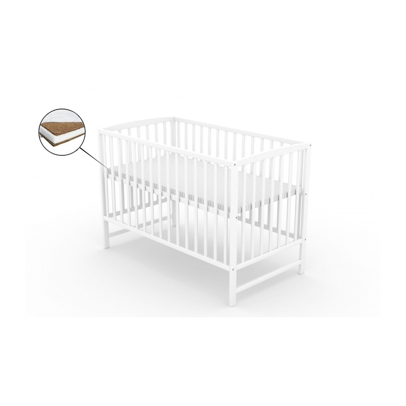 Patut fara sertar vessanti ares - alb + saltea cocos 8 cm