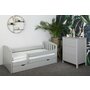 Patut junior cu sertar compartimentat YappyLux din lemn, Cu laterala de protectie, YappyKids, 160x80 cm, Gri - 3