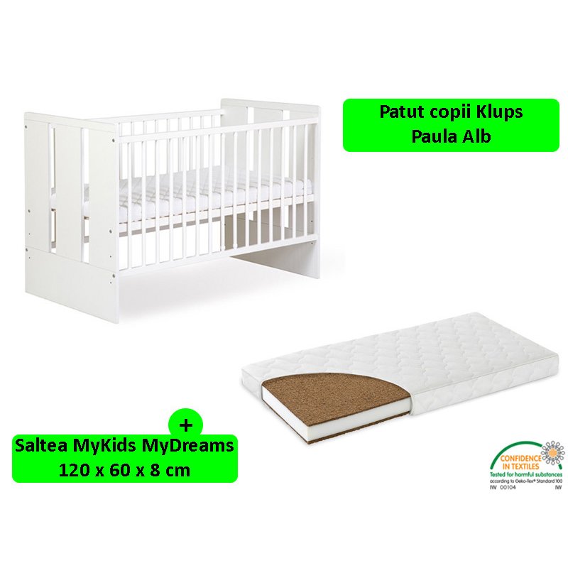 Klups - patut paula alb + saltea 8 mykids mydreams ii