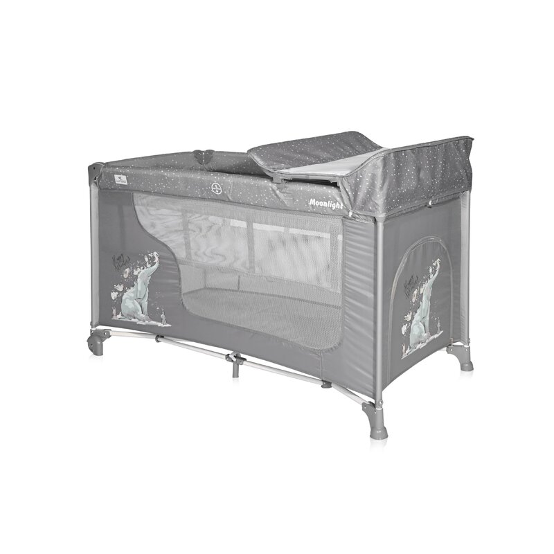 Lorelli - patut pliant cu doua nivele moonlight , fun, 120x60 cm, gri