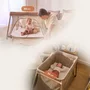 Patut multifunctional, Lionelo, Alice, 3 in 1, 2 trepte de inaltime pentru saltea, Pliabil, Material rezistent Oxford 300D, Cu iesire laterala, Geanta de transport, Pana 15 kg, 0 luni+, 104×70×74 cm, Gri - 11