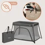 Patut multifunctional, Lionelo, Alice, 3 in 1, 2 trepte de inaltime pentru saltea, Pliabil, Material rezistent Oxford 300D, Cu iesire laterala, Geanta de transport, Pana 15 kg, 0 luni+, 104×70×74 cm, Gri - 13