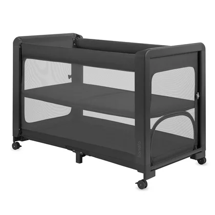 Patut multifunctional, Lionelo, Patty, 5 in 1, 0- 36 luni, Co-sleeper, Tarc de joaca, Patut de calatorie, Laterala rabatabila, 2 trepte reglare saltea, Roti, Husa transport inclusa, Gri