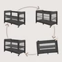 Patut multifunctional, Lionelo, Patty, 5 in 1, 0- 36 luni, Co-sleeper, Tarc de joaca, Patut de calatorie, Laterala rabatabila, 2 trepte reglare saltea, Roti, Husa transport inclusa, Gri - 4