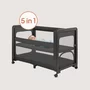 Patut multifunctional, Lionelo, Patty, 5 in 1, 0- 36 luni, Co-sleeper, Tarc de joaca, Patut de calatorie, Laterala rabatabila, 2 trepte reglare saltea, Roti, Husa transport inclusa, Gri - 5