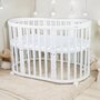 Patut Oval Evolutiv pentru Copii, Multifunctional, 7in1, Saltele Incluse, Transformabil, Masa de Schimbat, Co-Sleeping, Tarc de Joaca, Birou, Scaune, Waldin, Alb - 22