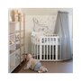 Patut Oval Evolutiv pentru Copii, Multifunctional, 7in1, Saltele Incluse, Transformabil, Masa de Schimbat, Co-Sleeping, Tarc de Joaca, Birou, Scaune, Waldin, Alb - 24