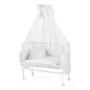 Patut co-sleeping Waldin, 90x55 cm, fag, vopsea certificata, roti, saltea, accesorii incluse, laterala detasabila, alb - 1