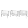 Patut co-sleeping Waldin, 90x55 cm, fag, vopsea certificata, roti, saltea, accesorii incluse, laterala detasabila, alb - 2