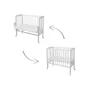 Patut co-sleeping Waldin, 90x55 cm, fag, vopsea certificata, roti, saltea, accesorii incluse, laterala detasabila, alb - 8