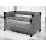 Patut pliant, Caretero, Esti, Cu doua nivele, Cu laterala culisanta, 120x60 cm, Ideal pt calatorii si uz cotidian, Cu intrare laterala cu fermoar, Roti, Conform cu standardul EN 716: 2017-07, Grafit - 3