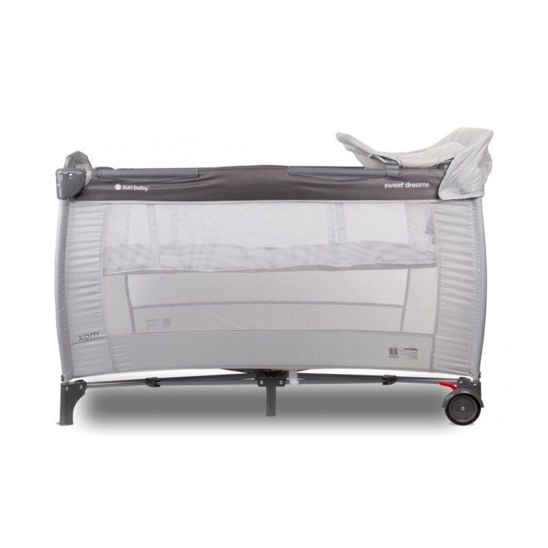 Sun Baby - Patut pliant cu doua nivele 006, 120x60 cm, Gri