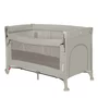 Patut pliant multifunctional, Lionelo, Ellen, Cu laterala culisanta, Nivel suplimentar, Intrare laterala cu fermoar, 2 roti, Saltea pliabila si geanta de transport incluse, 0- 36 luni, Pana la 15 kg, 120x60 cm, Conform cu  EN 716, Bej
