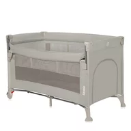 Patut pliant multifunctional, Lionelo, Ellen, Cu laterala culisanta, Nivel suplimentar, Intrare laterala cu fermoar, 2 roti, Saltea pliabila si geanta de transport incluse, 0- 36 luni, Pana la 15 kg, 120x60 cm, Conform cu  EN 716, Bej