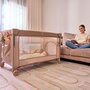Patut pliant multifunctional, Lionelo, Ellen, Cu laterala culisanta, Nivel suplimentar, Intrare laterala cu fermoar, 2 roti, Saltea pliabila si geanta de transport incluse, 0- 36 luni, Pana la 15 kg, 120x60 cm, Conform cu  EN 716, Bej - 21
