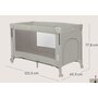 Patut pliant multifunctional, Lionelo, Ellen, Cu laterala culisanta, Nivel suplimentar, Intrare laterala cu fermoar, 2 roti, Saltea pliabila si geanta de transport incluse, 0- 36 luni, Pana la 15 kg, 120x60 cm, Conform cu  EN 716, Bej - 28
