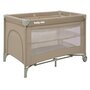 Patut pliant, Baby Mix, Cu doua nivele, Cu intrare laterala cu fermoar, 2 roti, 120 x 60 cm, Conform cu standardul european de securitate EN 716+AC:2019-07, Beige - 1