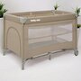 Patut pliant, Baby Mix, Cu doua nivele, Cu intrare laterala cu fermoar, 2 roti, 120 x 60 cm, Conform cu standardul european de securitate EN 716+AC:2019-07, Beige - 6