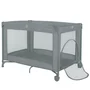 Patut pliant, Lionelo, Amelie, Cu intrare laterala, 100.5×70.5 cm, Include salteluta, roti, geanta pentru transport, Constructie usoara- 7 kg, Cadru stabil din otel, Gri