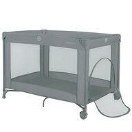 Patut pliant, Lionelo, Amelie, Cu intrare laterala, 100.5×70.5 cm, Include salteluta, roti, geanta pentru transport, Constructie usoara- 7 kg, Cadru stabil din otel, Gri