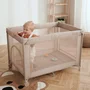 Patut pliant, Lionelo, Amelie, Cu intrare laterala, 100.5×70.5 cm, Include salteluta, roti, geanta pentru transport, Constructie usoara- 7 kg, Cadru stabil din otel, Negru - 16