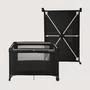 Patut pliant, Lionelo, Amelie, Cu intrare laterala, 100.5×70.5 cm, Include salteluta, roti, geanta pentru transport, Constructie usoara- 7 kg, Cadru stabil din otel, Negru - 8