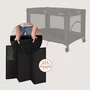 Patut pliant, Lionelo, Amelie, Cu intrare laterala, 100.5×70.5 cm, Include salteluta, roti, geanta pentru transport, Constructie usoara- 7 kg, Cadru stabil din otel, Negru - 15