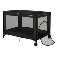 Patut pliant, Lionelo, Amelie, Cu intrare laterala, 100.5×70.5 cm, Include salteluta, roti, geanta pentru transport, Constructie usoara- 7 kg, Cadru stabil din otel, Negru