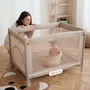 Patut pliant, Lionelo, Amelie, Cu intrare laterala, 100.5×70.5 cm, Include salteluta, roti, geanta pentru transport, Constructie usoara- 7 kg, Cadru stabil din otel, Negru - 20