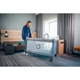 Patut pliant, Lionelo, Flower, Cu doua nivele, Cu arcada, Geanta transport, Masuta de infasat, Bara cu jucarii, Fereastra laterala, 120x60 cm, Conform cu standardele europeane de securitate EN 716 si EN12221, Cappuccino - 27