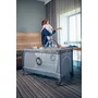 Patut pliant, Lionelo, Flower, Cu doua nivele, Cu arcada, Geanta transport, Masuta de infasat, Bara cu jucarii, Fereastra laterala, 120x60 cm, Conform cu standardele europeane de securitate EN 716 si EN12221, Cappuccino - 39