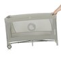 Patut pliant, Lionelo, Flower, Cu doua nivele, Cu arcada, Geanta transport, Masuta de infasat, Bara cu jucarii, Fereastra laterala, 120x60 cm, Conform cu standardele europeane de securitate EN 716 si EN12221, Cappuccino - 7