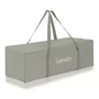 Patut pliant, Lionelo, Flower, Cu doua nivele, Cu arcada, Geanta transport, Masuta de infasat, Bara cu jucarii, Fereastra laterala, 120x60 cm, Conform cu standardele europeane de securitate EN 716 si EN12221, Cappuccino - 21