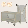 Patut pliant, Lionelo, Flower, Cu doua nivele, Cu arcada, Geanta transport, Masuta de infasat, Bara cu jucarii, Fereastra laterala, 120x60 cm, Conform cu standardele europeane de securitate EN 716 si EN12221, Cappuccino - 10
