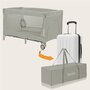Patut pliant, Lionelo, Flower, Cu doua nivele, Cu arcada, Geanta transport, Masuta de infasat, Bara cu jucarii, Fereastra laterala, 120x60 cm, Conform cu standardele europeane de securitate EN 716 si EN12221, Cappuccino - 12