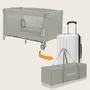 Patut pliant, Lionelo, Flower, Cu doua nivele, Cu arcada, Geanta transport, Masuta de infasat, Bara cu jucarii, Fereastra laterala, 120x60 cm, Conform cu standardele europeane de securitate EN 716 si EN12221, Cappuccino - 13