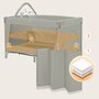 Patut pliant, Lionelo, Flower, Cu doua nivele, Cu arcada, Geanta transport, Masuta de infasat, Bara cu jucarii, Fereastra laterala, 120x60 cm, Conform cu standardele europeane de securitate EN 716 si EN12221, Cappuccino - 13