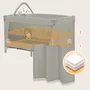 Patut pliant, Lionelo, Flower, Cu doua nivele, Cu arcada, Geanta transport, Masuta de infasat, Bara cu jucarii, Fereastra laterala, 120x60 cm, Conform cu standardele europeane de securitate EN 716 si EN12221, Cappuccino - 14