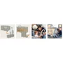 Patut pliant, Lionelo, Flower, Cu doua nivele, Cu arcada, Geanta transport, Masuta de infasat, Bara cu jucarii, Fereastra laterala, 120x60 cm, Conform cu standardele europeane de securitate EN 716 si EN12221, Cappuccino - 17