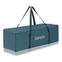 Patut pliant, Lionelo, Flower, Cu doua nivele, Cu arcada, Geanta transport, Masuta de infasat, Bara cu jucarii, Fereastra laterala, 120x60 cm, Conform cu standardele europeane de securitate EN 716 si EN12221, Verde - 11