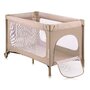 Patut pliant, Lionelo, Jasmin Easy Fold, Pana la 15 kg, Usor de pliat, Cu doua nivele, Cu saltea ergonomica T25, Cu intrare laterala cu fermoar, 2 roti cu frana, 123 x 67 cm, Conform cu EN 716, 0-36 luni, Bej - 4