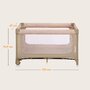 Patut pliant, Lionelo, Jasmin Easy Fold, Pana la 15 kg, Usor de pliat, Cu doua nivele, Cu saltea ergonomica T25, Cu intrare laterala cu fermoar, 2 roti cu frana, 123 x 67 cm, Conform cu EN 716, 0-36 luni, Bej - 19