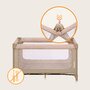 Patut pliant, Lionelo, Jasmin Easy Fold, Pana la 15 kg, Usor de pliat, Cu doua nivele, Cu saltea ergonomica T25, Cu intrare laterala cu fermoar, 2 roti cu frana, 123 x 67 cm, Conform cu EN 716, 0-36 luni, Bej - 21