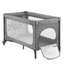 Patut pliant, Lionelo, Jasmin Easy Fold, Pana la 15 kg, Usor de pliat, Cu doua nivele, Cu saltea ergonomica T25, Cu intrare laterala cu fermoar, 2 roti cu frana, 123 x 67 cm, Conform cu EN 716, 0-36 luni, Gri - 5