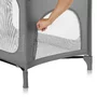 Patut pliant, Lionelo, Jasmin Easy Fold, Pana la 15 kg, Usor de pliat, Cu doua nivele, Cu saltea ergonomica T25, Cu intrare laterala cu fermoar, 2 roti cu frana, 123 x 67 cm, Conform cu EN 716, 0-36 luni, Gri - 11