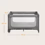 Patut pliant, Lionelo, Jasmin Easy Fold, Pana la 15 kg, Usor de pliat, Cu doua nivele, Cu saltea ergonomica T25, Cu intrare laterala cu fermoar, 2 roti cu frana, 123 x 67 cm, Conform cu EN 716, 0-36 luni, Gri - 20