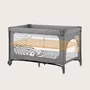 Patut pliant, Lionelo, Jasmin Easy Fold, Pana la 15 kg, Usor de pliat, Cu doua nivele, Cu saltea ergonomica T25, Cu intrare laterala cu fermoar, 2 roti cu frana, 123 x 67 cm, Conform cu EN 716, 0-36 luni, Gri - 24